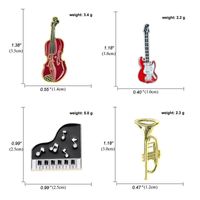 Exquisite Dripping Oil Violin Pins Brooches Musical Instrument Corsages main image 6