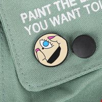 Picasso Style Cartoon Multi-eyed Girl Brooch Denim Backpack Badge main image 5