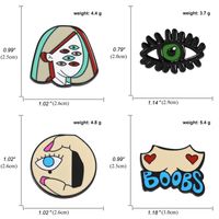 Picasso Style Cartoon Multi-eyed Girl Brooch Denim Backpack Badge main image 6
