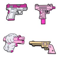 Creative Cartoon Pink Pistol Brooch Girl Cute Japanese Cute Metal Gun Badge main image 6