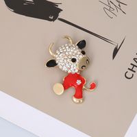 Cartoon Cow Brooch Cute Animal Metal Drip Oil Pin Coat Accessories Collar Pin main image 3