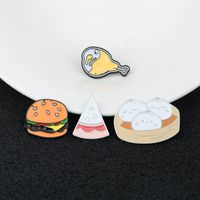 Fashion Cartoon Pizza Hamburger Bun Chicken Leg Collar Pin Badge main image 1