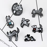 Pin De Cuello De Broche De Aleación De Gato Calavera De Dibujos Animados Creativo De Marea main image 1