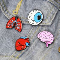 Color Drip Oil Human Organ Brooch Corsage Brain Eyes Lung Brooch Accessories main image 3