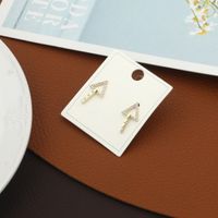 Light Luxury French Geometric Diamond Copper Triangle Earrings main image 3
