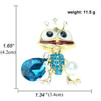 Retro Frog Brooch Blue Imitation Crystal Flash Diamond Animal Corsage main image 6
