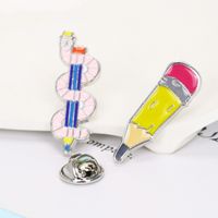 Creative New Cute Snake Pencil Dripping Oil Brooch Badge main image 1