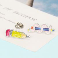 Creative New Cute Snake Pencil Dripping Oil Brooch Badge main image 3
