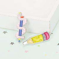 Creative New Cute Snake Pencil Dripping Oil Brooch Badge main image 4