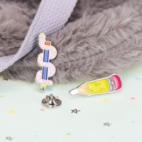 Creative New Cute Snake Pencil Dripping Oil Brooch Badge main image 5
