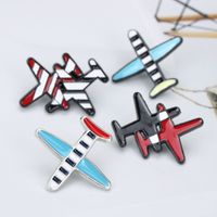 Fashion Airplane Stripe Oil Drop Brooch Fashion Corsage Badge main image 1