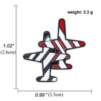 Fashion Airplane Stripe Oil Drop Brooch Fashion Corsage Badge main image 6