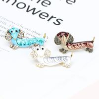 Fashion Pet Dog Inlaid Crystal Brooch Corsage Pin Silk Scarf Buckle main image 2