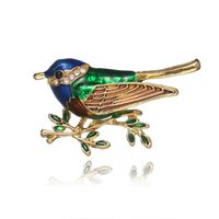 Fashion Alloy Diamond-encrusted Bird Brooch Corsage Creative Pin main image 6