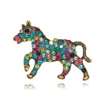 Moda Retro Diamante Manchado Pony Broche Animal Exquisita Joyería main image 6