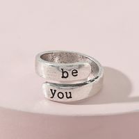 Simple Fashion Jewelry Retro English Letter Be You Alloy Ring main image 2