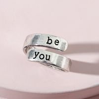 Simple Fashion Jewelry Retro English Letter Be You Alloy Ring main image 3