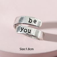 Simple Fashion Jewelry Retro English Letter Be You Alloy Ring main image 4