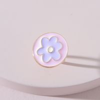 European And American Fashion Jewelry Color Drip Oil Flower Ladies Ring main image 4