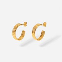 Simple Stainless Steel Jewelry Wheat C-shaped Hoop Earring Jewelry main image 6