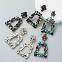 Fashion Vintage Exaggerated Color Rhinestone Geometric Retro Earrings main image 1