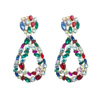 Fashion New Alloy Rhinestone Colored Glass Exaggerated Earrings Wholesale main image 6