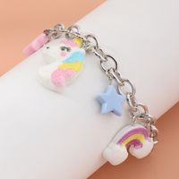 Nouveau Bracelet Pour Enfants Arc-en-ciel Nuage Étoile Licorne Pendentif Fille Bracelet main image 3