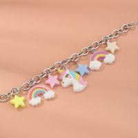 Nouveau Bracelet Pour Enfants Arc-en-ciel Nuage Étoile Licorne Pendentif Fille Bracelet main image 5