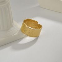 Fashion Irregular Wide-brimmed Ring Simple Opening Titanium Steel Ring main image 2
