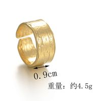 Fashion Irregular Wide-brimmed Ring Simple Opening Titanium Steel Ring main image 3