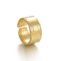 Fashion Irregular Wide-brimmed Ring Simple Opening Titanium Steel Ring main image 6