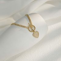 Fashion Zircon-encrusted Heart Ot Buckle Titanium Steel Bracelet main image 4