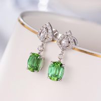 Nuevos Pendientes De Cobre Con Colgante De Manzana Pequeña A La Moda De Turmalina Verde De Imitación main image 1