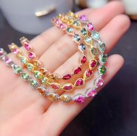 Rainbow Color Candy Color Tourmaline Fashion Inlaid Colorful Zircon Bracelet main image 1