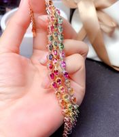 Rainbow Color Candy Color Tourmaline Fashion Inlaid Colorful Zircon Bracelet main image 4