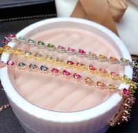 Rainbow Color Candy Color Tourmaline Fashion Inlaid Colorful Zircon Bracelet main image 6