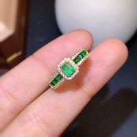 Art Und Weise Nachgemachter Kolumbianischer Smaragdring Voller Diamantreihenring, Der Kupferring Öffnet main image 4
