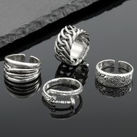 Fashion Vintage Silver Rings Multi-eyes Braided Alloy Rings main image 2