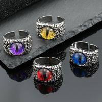 Retro Metal Ring Silver Pattern Eye Ring Opening Alloy Ring main image 2