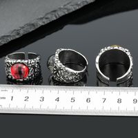 Retro Metal Ring Silver Pattern Eye Ring Opening Alloy Ring main image 6