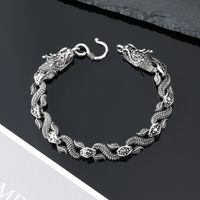 Simple Retro Geometric Dragon-shaped Metal Hip-hop Bracelet Wholesale main image 2