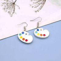Korean Resin Simulation Palette Earrings Mini Painting Board Pendant Ear Hook main image 1