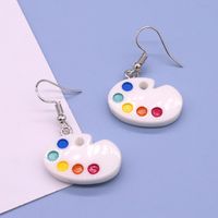 Korean Resin Simulation Palette Earrings Mini Painting Board Pendant Ear Hook main image 4