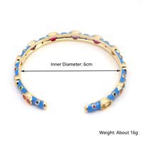 Vintage Micro-inlaid Zircon Color Dripping Oil Adjustable Opening Bracelet main image 4