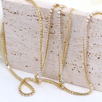 Hip-hop Jewelry Micro-inlaid Zircon Single Row Copper Necklace main image 4