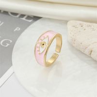 Fashion Retro Alloy Color Turkish Drop Oil Ring Devil Eye Alloy Ring main image 4