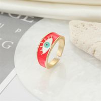 Fashion Retro Alloy Color Turkish Drop Oil Ring Devil Eye Alloy Ring main image 5