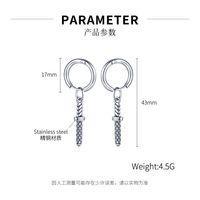2022 New Korean Long Chain Circle Stainless Steel Earrings main image 6