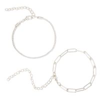New Creative Simple Jewelry Sparkling Alloy Bracelets 2-piece Set main image 6