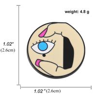 Picasso Style Cartoon Multi-eyed Girl Brooch Denim Backpack Badge sku image 2